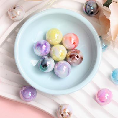 10Pcs 16mm Phone Chain Earrings DIY Colored UV Gradient Halo Dyeing Jewelry Accessories Handmade Materials Round Beads