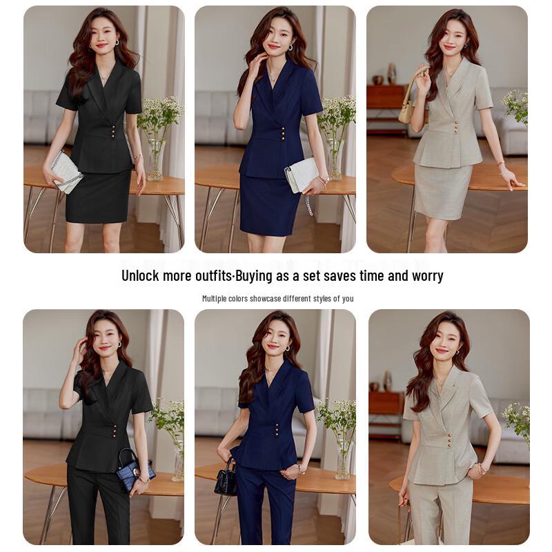 Women's Summer Short-Sleeve Formal Work Suit Set