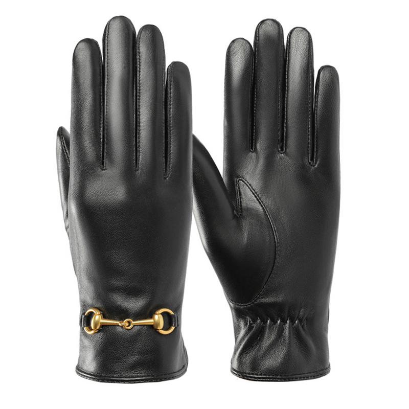 Skinnhansker Dame Warm Velvet Thickened Touch Screen kjøre- og ridehansker