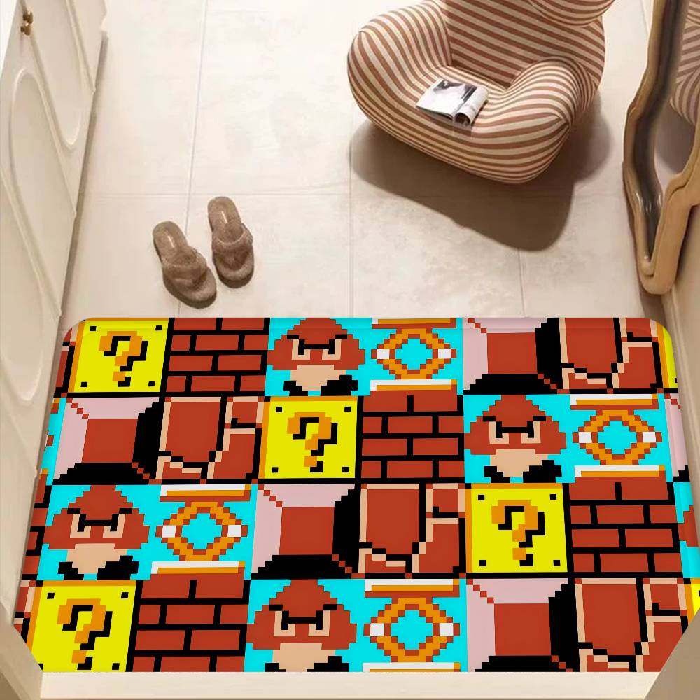 S-Super Cute Style M-Mario Kitchen Mat Cheaper Anti-slip Modern Living Room Balcony Printed Modern Home Decor