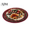 Holiday Party Floor Decoration Christmas Round Rug, 3D Illusion Mat, Winter Carpet, Soft Gnome Deer Crystal Velvet Mat Santa House Festive Rug