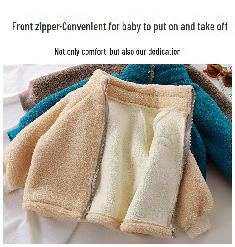 Kids' Teddy Fleece Jacket: Cozy Lambswool for Boys & Girls, Perfect for Autumn & Winter Warmth