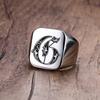 Vnox Retro-Initialen-Siegelring für Männer, 18 mm, sperrig, schwerer Stempel, männliches Band, Edelstahl, Buchstaben, individueller Schmuck, Geschenk für Ihn