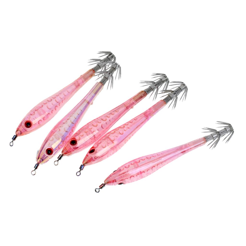 5pc Noctilucent Squid Lure Hook Cuttlefish Saltwater Fishing Lure Hard Baits
