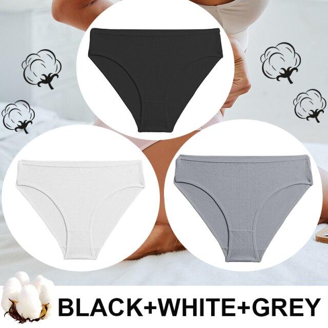 FINETOO 3PCS/Set Cotton Women Panties Lingerie Briefs S-XL Sexy Ladies Intimates Underwear For Woman Female Pantys Underpants