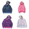 Vibrant Camouflage Hoodie Shark Printing Warm Streetwear For Men Women