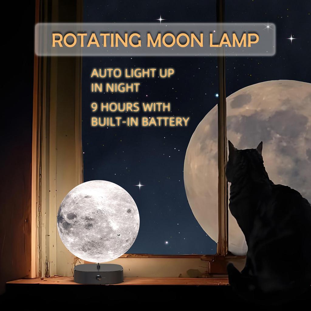 3D Print Moon Lamp with 3 Color Temperatures Light Therapy Lamp Adjustable Brightness Night Light for Indoor Room Bedroom Decor
