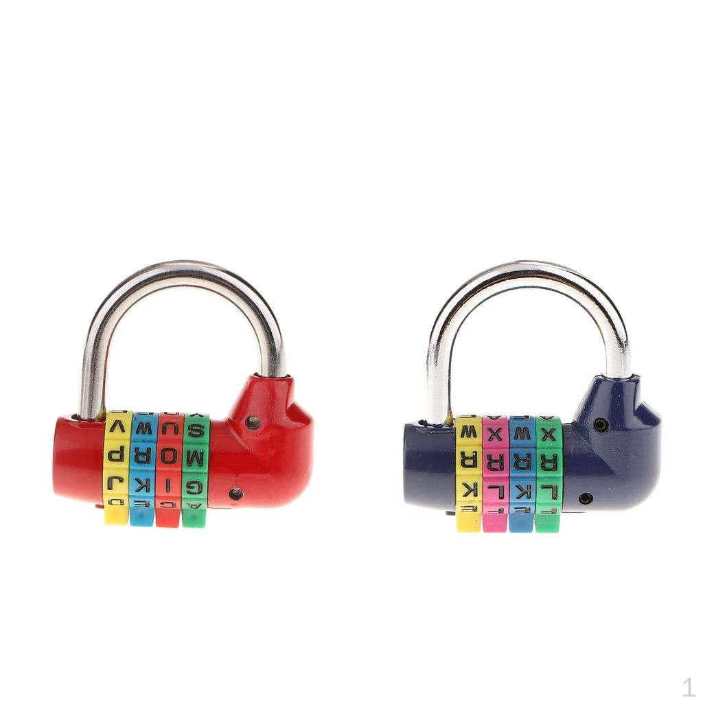 

2x 4 Dial Combination Padlock Luggage travel Resettable Lock