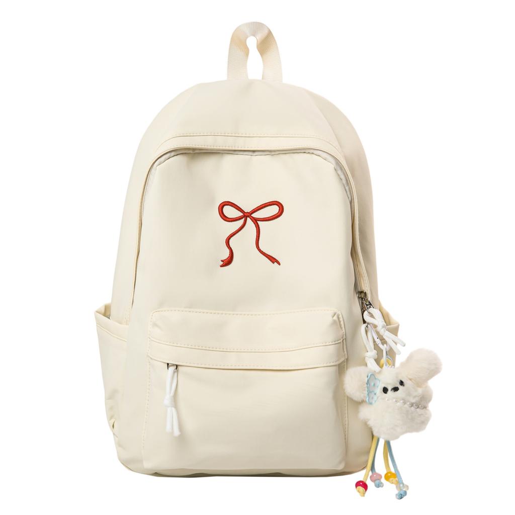 Schoolbag College Student Backpack Junior High School Student Computer Bag Korean Version Simple Girl Bow School Bag Large Capacity Backpack Female