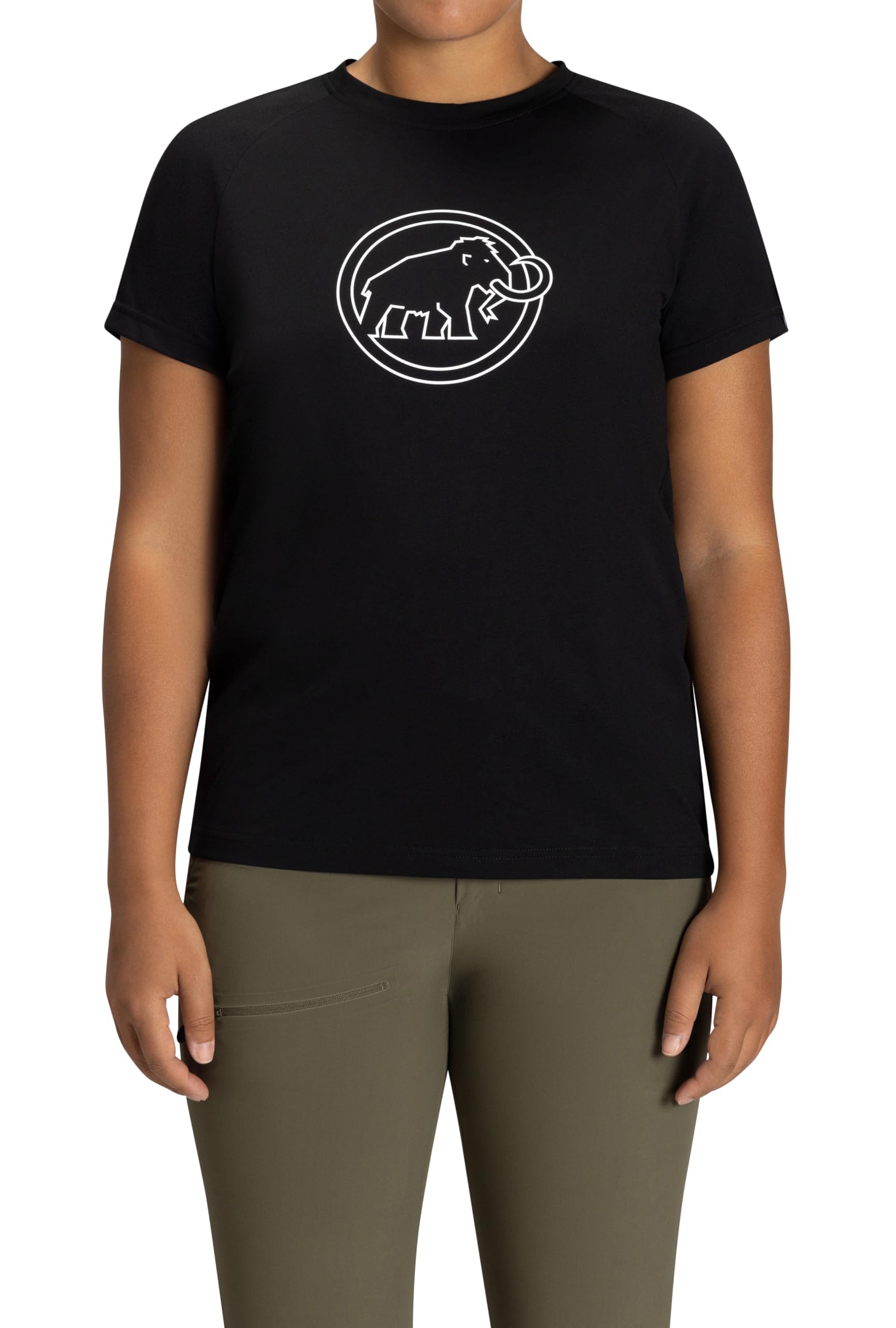 

Женская футболка QD с принтом логотипа, азиатский крой, принт логотипа AF, черная PRT4 [Mammut] 1017-02022