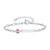Custom Birthstone Bracelet with Name Personalized, Adjustable Paperclip Link Bracelet, Christmas Birthday Gift for Women