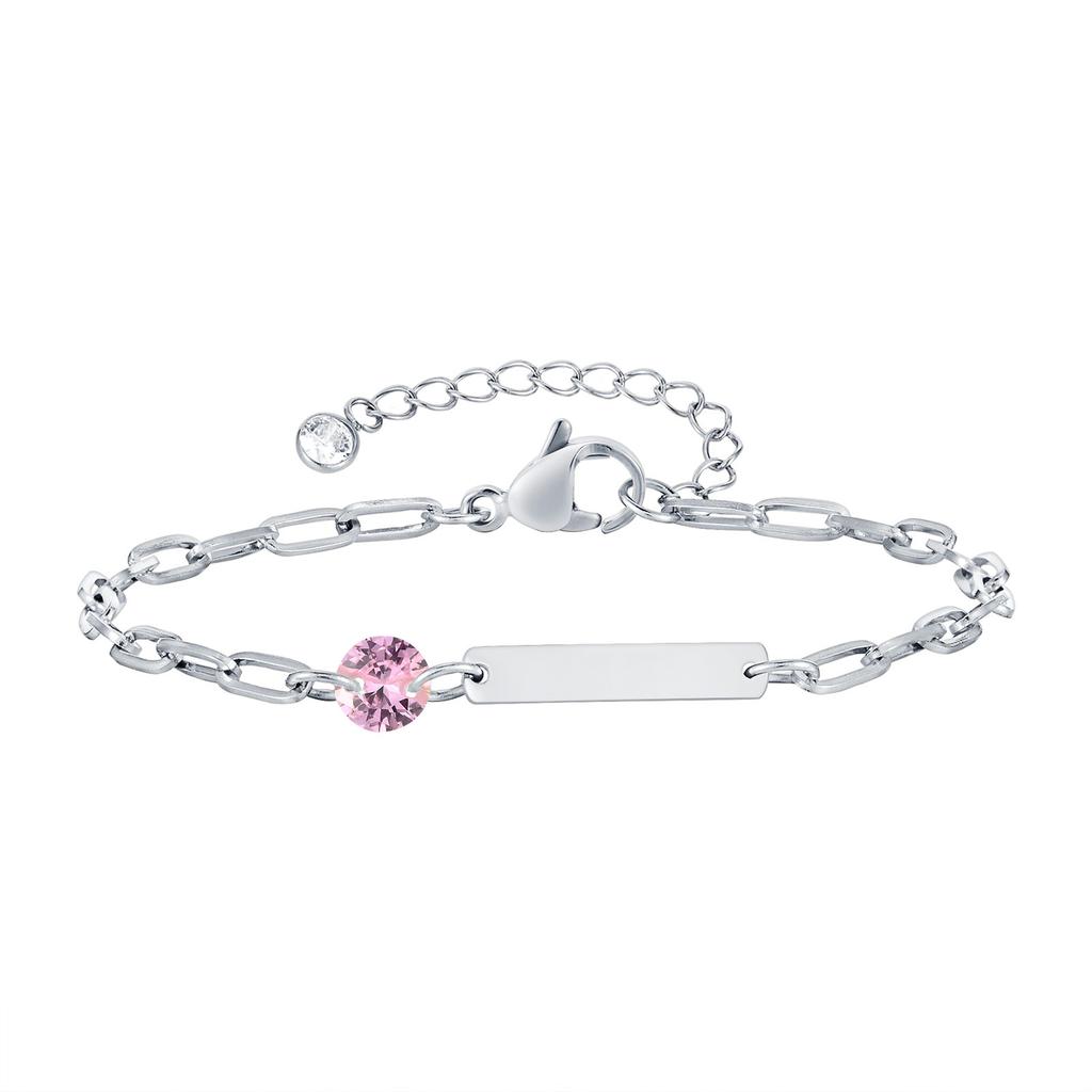 Custom Birthstone Bracelet with Name Personalized, Adjustable Paperclip Link Bracelet, Christmas Birthday Gift for Women
