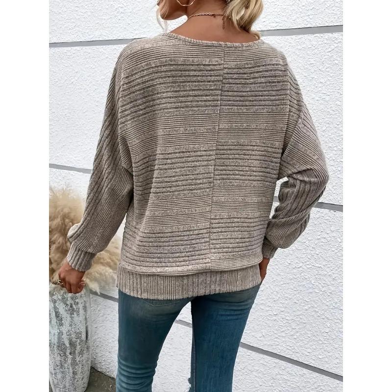 Autumn and Winter Casual Solid Color Zipper Top Women's Pullovers & Long Sleeves