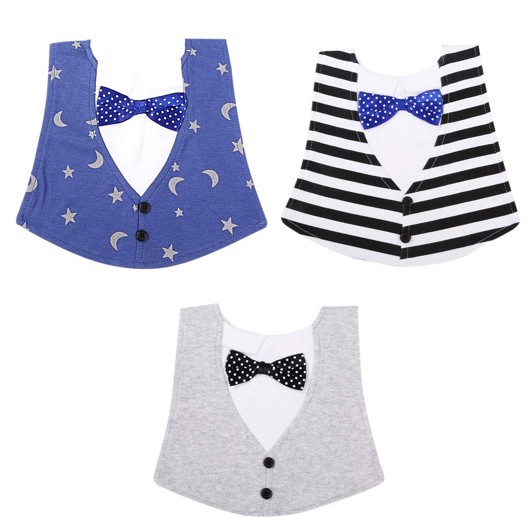 

Lebonarie Formal 3-Piece Bib Set for Boys, Baby Gift, Includes Bib, Hakama, Baby Clothes, Bib, and Meal Apron (3 Colors)