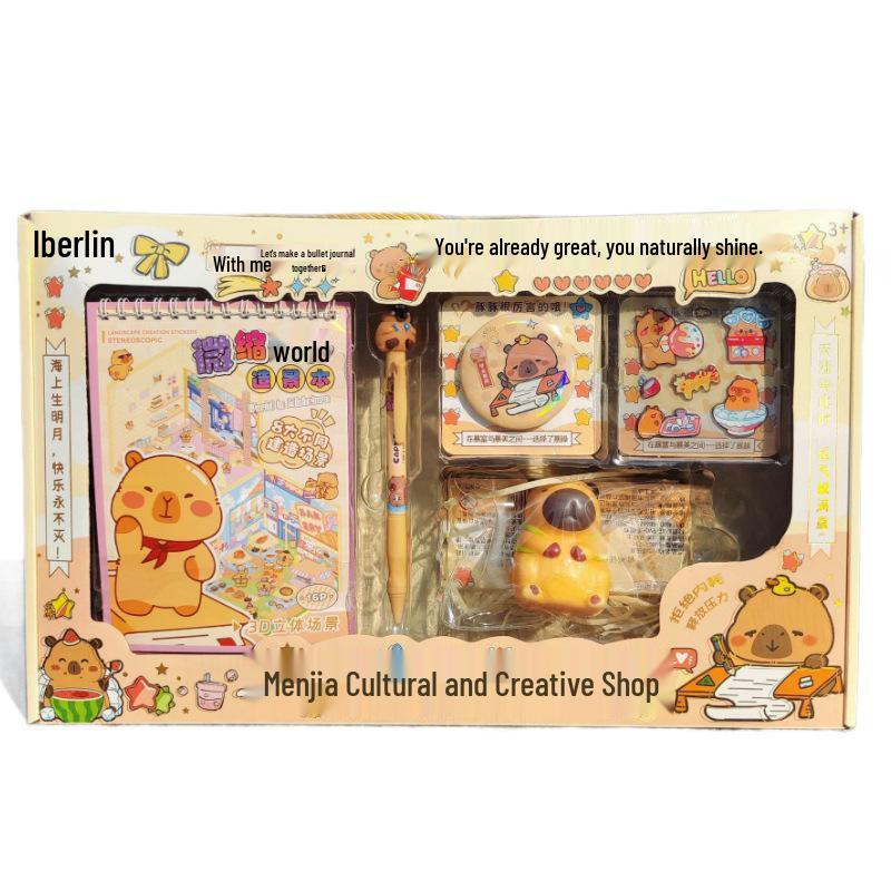 Handmade Capybara Creative Stickers, Badges, and Squeeze Toys - Educational Gifts for Girls and Kids