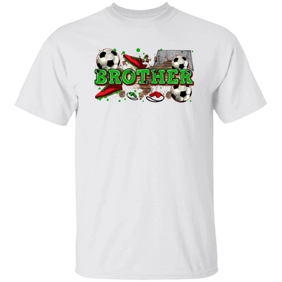 Soccer T-Shirt Soccer player brother cheer team Unisex tee White Sand Sport Grey 4XL