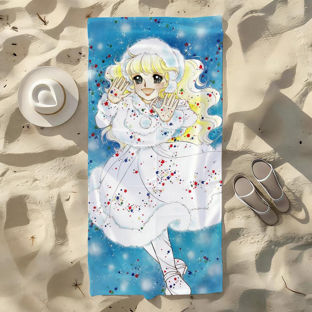 

Cartoon Candy Candy Sweet Girl Towel For Swim Yoga Gym Quick Drying Soft and skin-friendly Beach Towels All-Season W40*H60(CM)