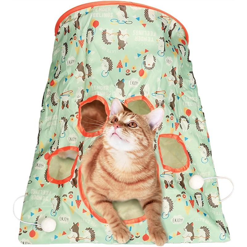 Cat Tunnel Bag For Indoor Cats, Foldable Crinkle Sack For Pets, Cat& Hamster Play Tunnel