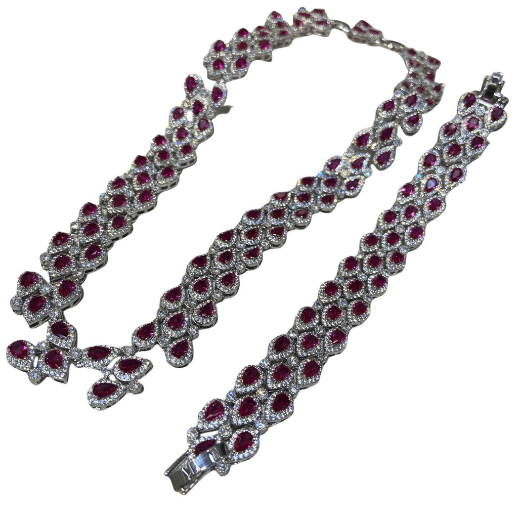 Fashion Personality Trendy Flash Full Diamond Tassel Necklace Bracelet Set Women'S Fashion Versatile