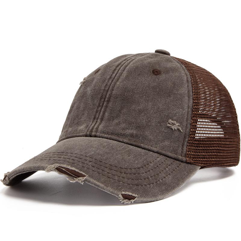 Vintage Washed Distressed Baseball Cap - Unisex Sun Visor Mesh Hat for Summer Outdoor & Casual Use, Available in 12 Colors.