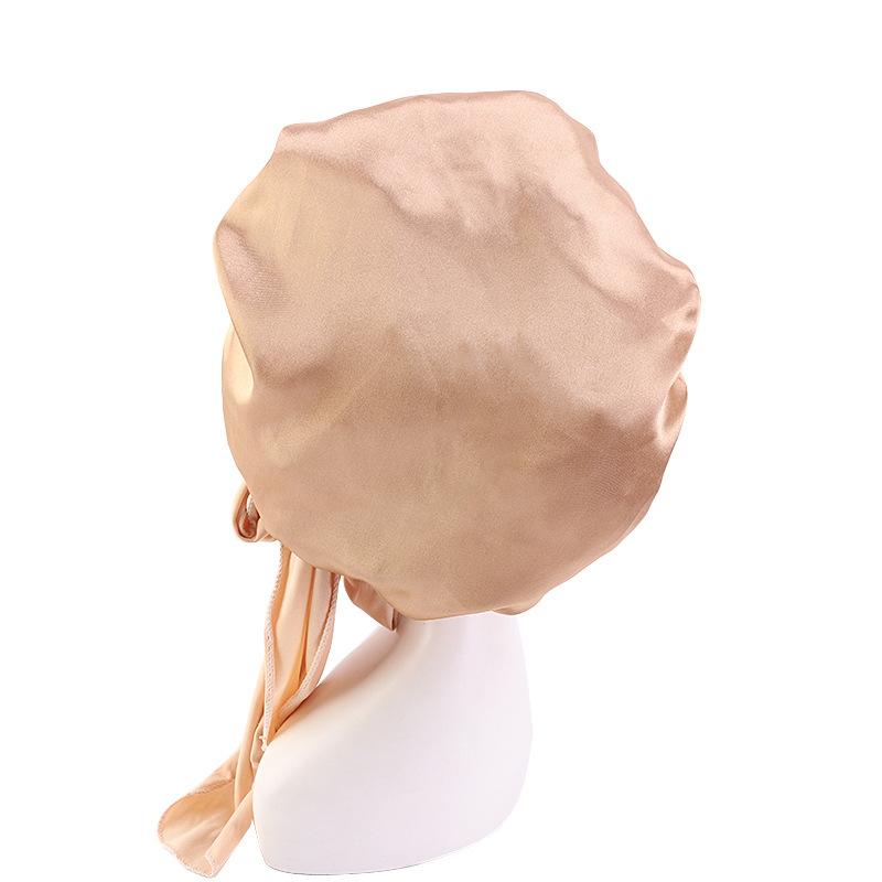 Satin Streamer Round Hat, Nightcap, Women'S Headscarf Hat, Perm And Hair Care Hat Tjm-301-1