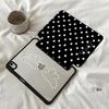 Black and white polka dot Apple iPad Air 7/6/5 tablet case, Pro tablet shell, 11/10/9 protective case