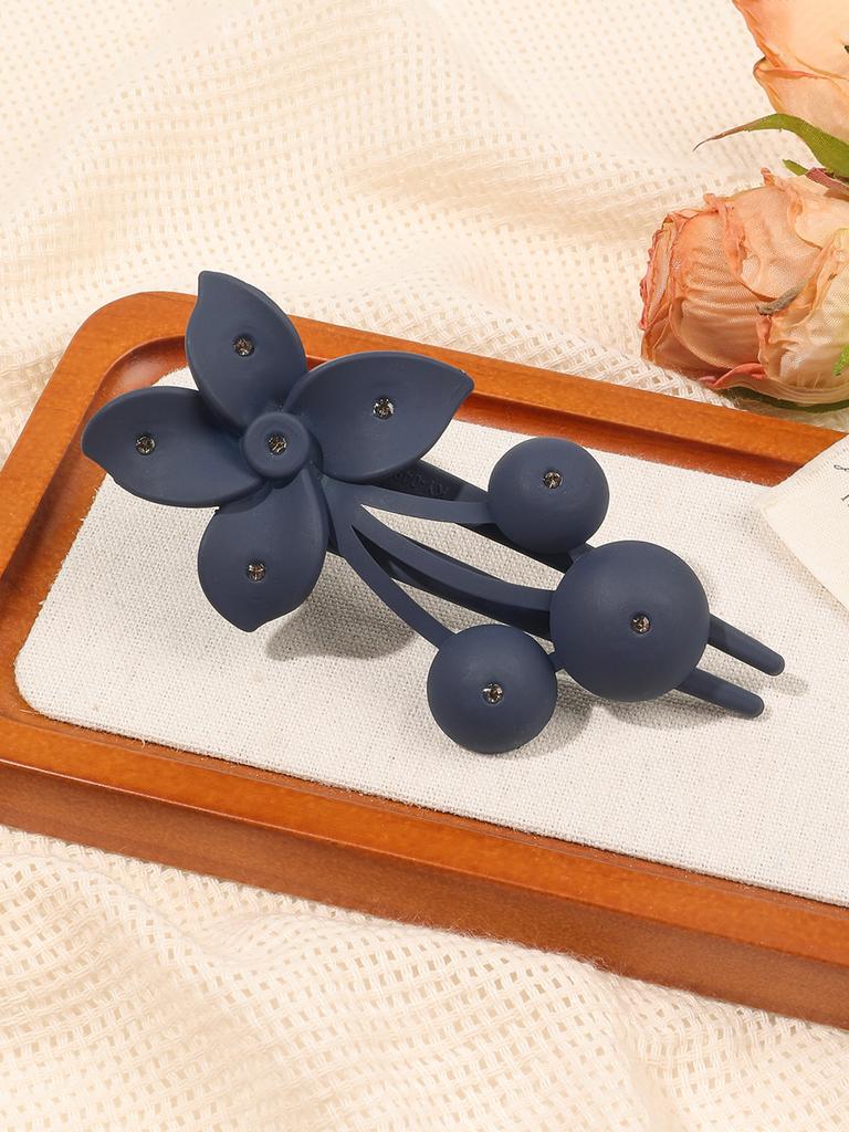 Clame de păr elegante cu flori mate și diamant, agrafe de păr mate pentru femei fete păr creț, accesorii de păr simple tip cioc de rață