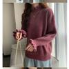 Fungus Edge Half Turtleneck Sweater for Women Autumn Inner Layering Shirt New Top Winter