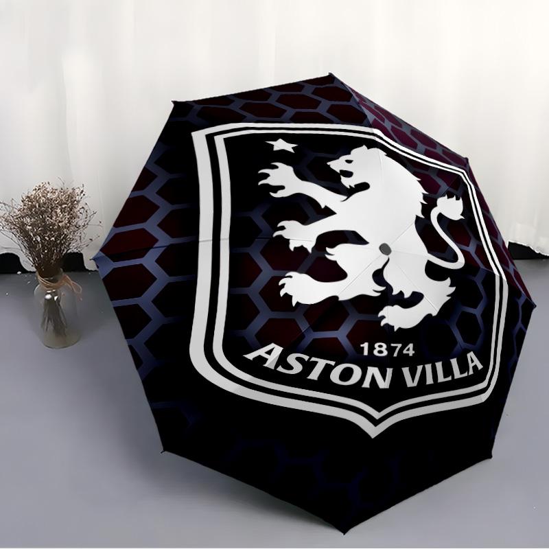 1pc Aston Villa Umbrella, Sun Protection, And UV Shielding. It Has Eight Sturdy Ribs for Outdoor Use And Perfect As a Holiday Gift