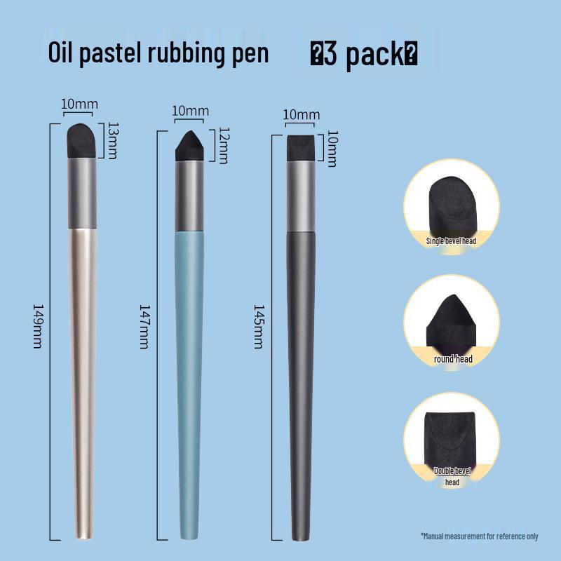

Набор инструментов для смешивания и растушевки масляной пастели: Стик с мягким наконечником, Переходный спонж, Кисть для тяжелых карандашей.