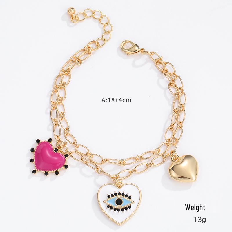 

Kenjie Позолоченный бриллиантовый браслет-клоазоне с эмалью, многорядный, для ношения в несколько рядов - Европейская и американская мистическая ручная ювелирия