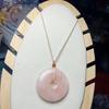 Gold Silk Jade Peach Blossom Ping An Kou Unisex Pendant Necklace - Simple, Versatile, and Exquisite Fashion Accessory