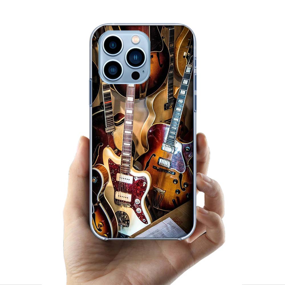 Retro Rock Music Electric Guitar Cases Phone Case For Iphone 17E 16E 17 Air 16 Pro Max 15 Pro 14 Plus 11 13 12 Mini Cover Cases