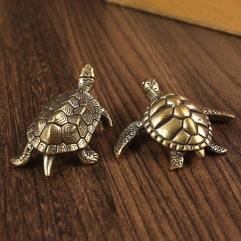 Handcrafted Longevity Turtle Ornament - Solid Old-Fashioned Tea Pet Gift for the Home