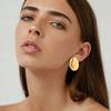 Übertriebene unregelmäßige große Ohrstecker für Damen, Edelstahl goldbeschichtet, große Ohrringe, geometrischer Luxusschmuck, Party