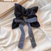 Korean Vintage Denim Blue Square Scrunchie For Women Girls Sweet Hair Tie Elastic Hair Band Hair Ring Hair Accessories