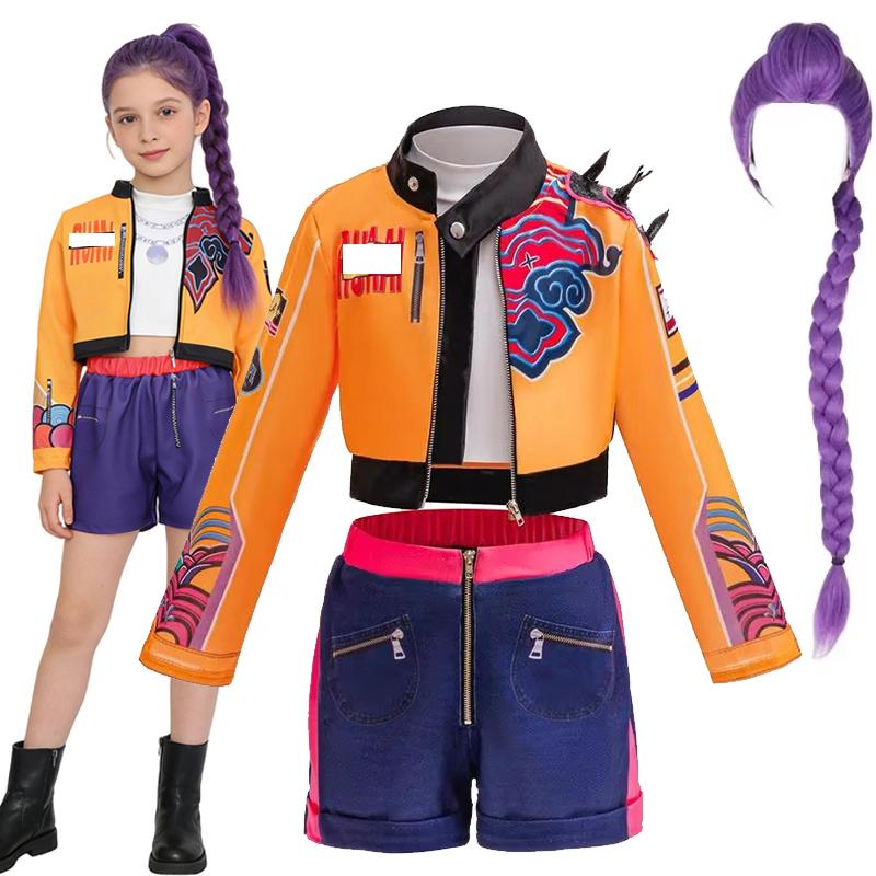 Girl Group Stage Performance Costume pop Music Dance Outfit Printed Jacket Crop Top Shorts Party Cosplay Suit