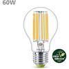 Ampoule LED Ultra Efficient Classe A - PHILIPS - 60W - Culot E27 - Blanc chaud 2700K - Verre transparent