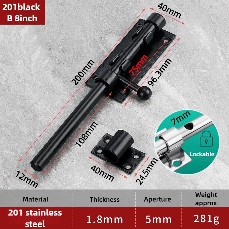 1PCS Stainless Steel Door Latch Solid Sliding Bolts Latch Home Hardware Gate Safety Toilet Door Lock
