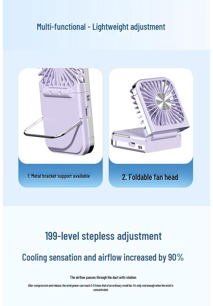 Portable Mini Handheld/Neck-Hanging Fan with Rechargeable USB, High-Speed, Cold Compress, Semiconductor Cooling