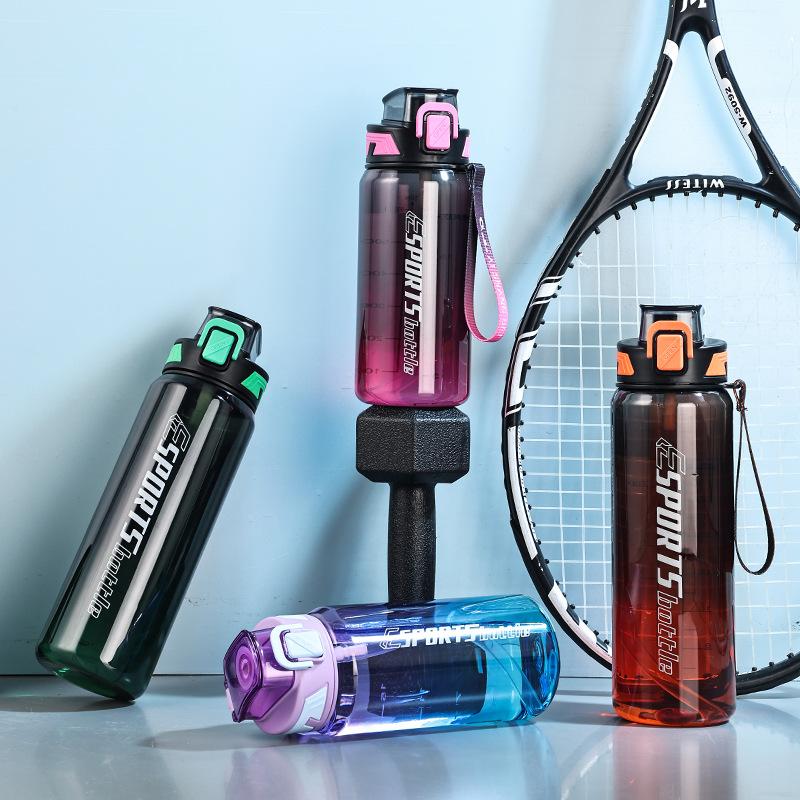 Water Bottle Gradual Change Transparent Sports Water Cup Summer Large Capacity Space Cup with Lid Student Water Bottle Portable Large Kettle