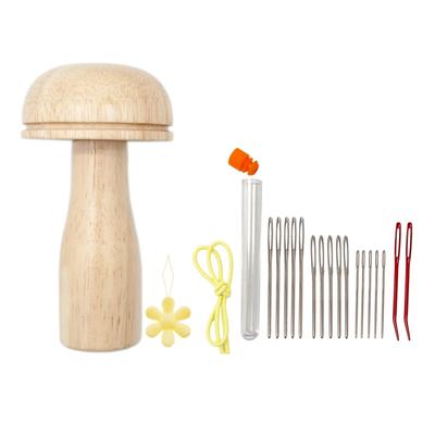 Mushroom Darning Sewing Tool Plum-shaped Threader for Adults & Kids DIY Crafts