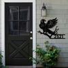 Custom Metal Eagle Wall Art with House Name Address Outdoor Garden Decor Easy Hang Housewarming Gift
