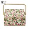 European Style Large Household Sewing Kit - Portable Fabric Storage Basket with DIY Supplies, Needle, and Thread.