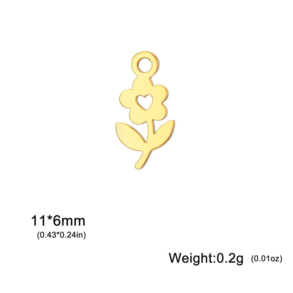 5 pieces/pack Mini Cat Flower Jewelry Owl Cherry Star Heart shaped Bow Stainless Steel Pendant DIY Necklace Bracelet Jewelry