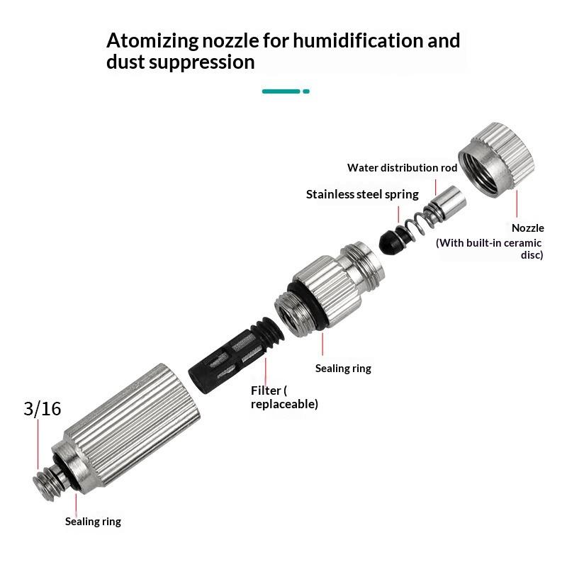 High Pressure Misting Nozzle Fogging Sprayer Cooling Landscaping Watering Humidification Disinfection Atomizing Sprinkler