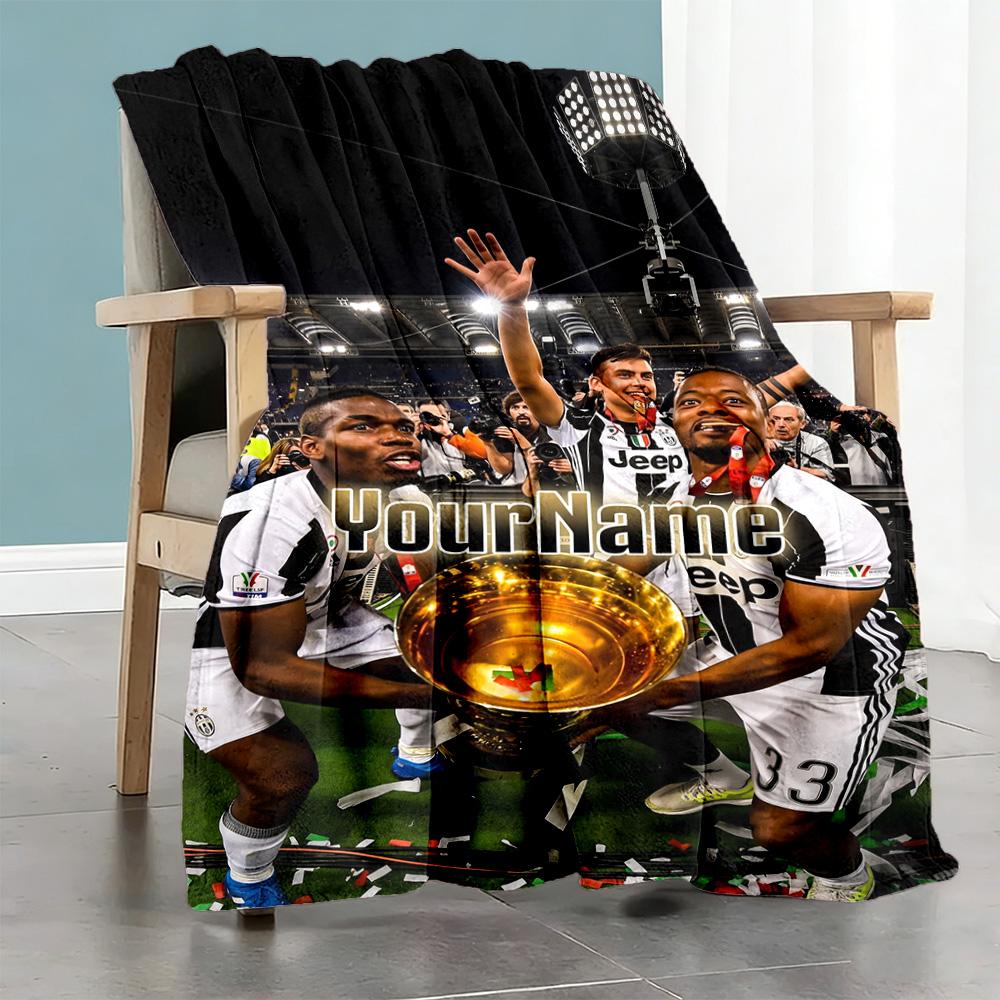 Juventus Personalized Text Blanket Gift Personalized Blanket Ultra-Soft Versatile for Livingroom Office Seaside Living Room Four Seasons Multipurpose