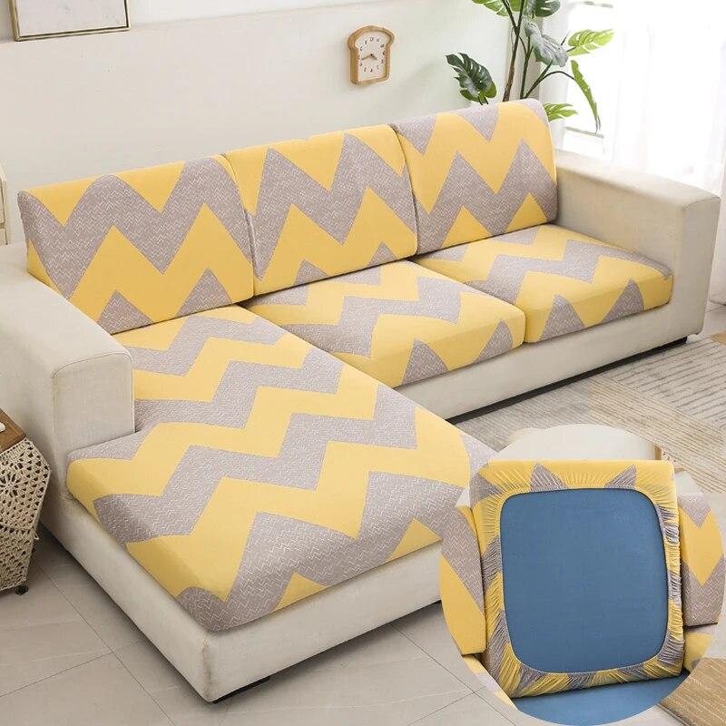 New Floral Printed Stretch Sofa Seat Cushion Cover Backrest Cover Protector for Couch Sofa Cover L Shape Chaselong Slipcovers