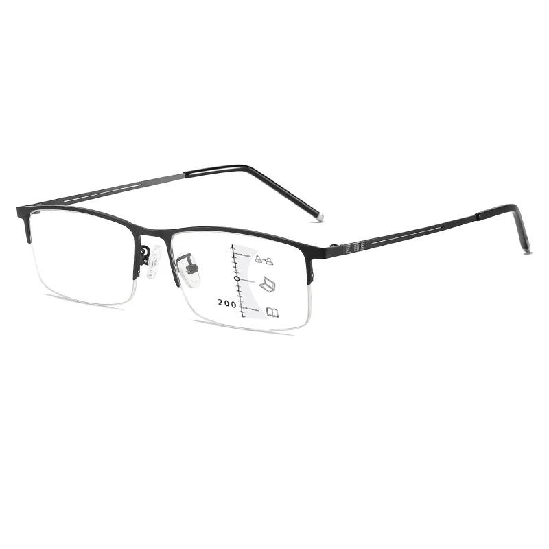 Vintage Progressive Multiofcal Presbyopia Glasses Fashion Trendy Bifocal Near Far Sight Eyewear Prescription Hyperopia +1.0+1.5