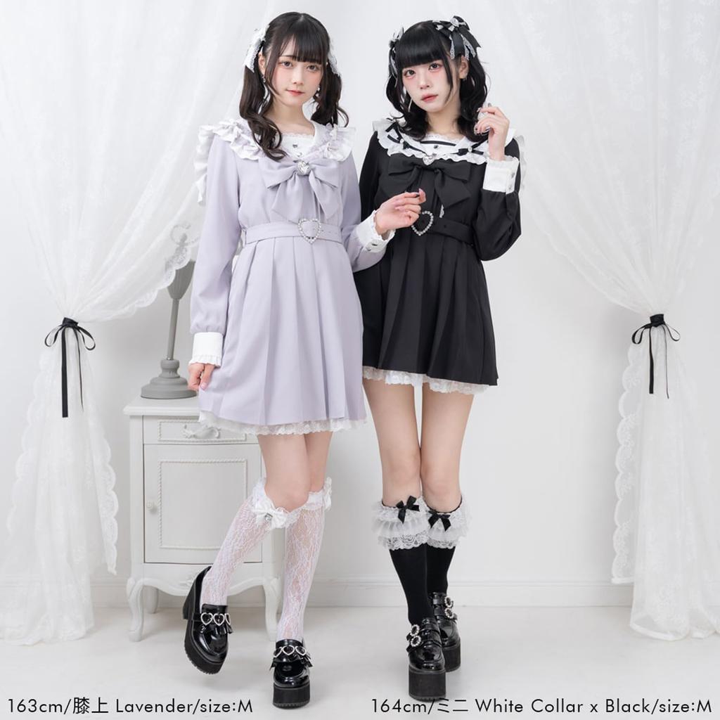 Yumetenbo Sailor Bijou Lace Frill Dress, Women's Long Sleeve, Mass-Produced Style, Lolita Style, Sizes M, L, LL, 3L